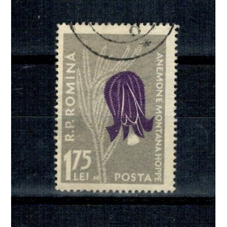 1957 - Flora Carpatina, eroarea M lângă codita florii, stampilat