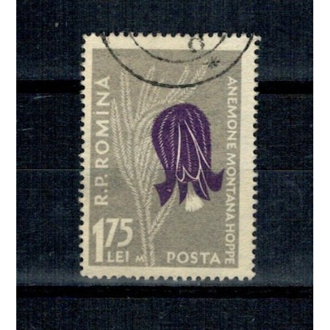 1957 - Flora Carpatina, eroarea M lângă codita florii, stampilat