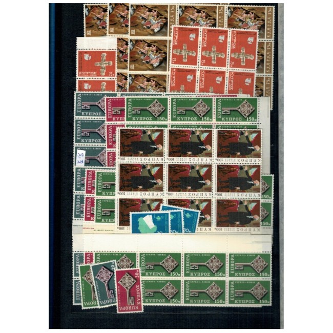 Cipru - Colecție timbre neuzate in clasor si plicuri, multe dubluri