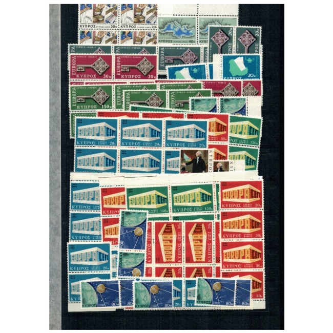 Cipru - Colecție timbre neuzate in clasor si plicuri, multe dubluri