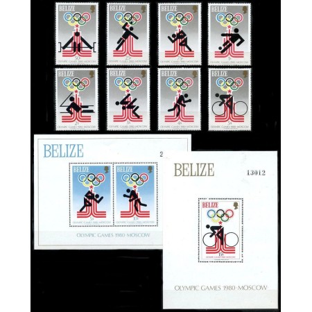 Belize 1979 - Jocurile Olimpice, sport, serie si colite neuzate