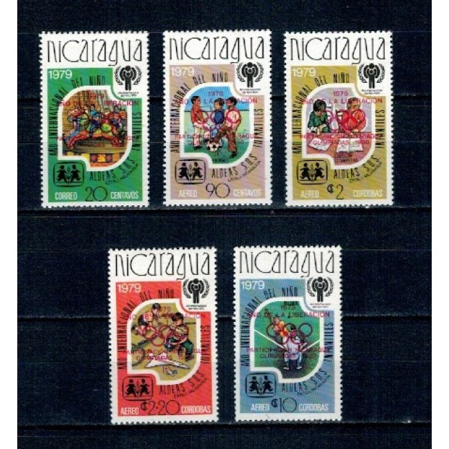 Nicaragua 1980 - Jocurile Olimpice, sport, supratipar rosu, serie neuzata