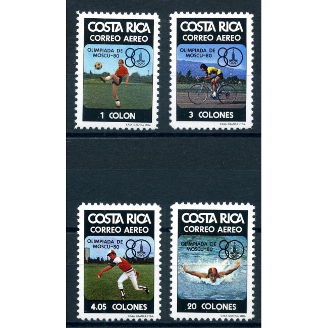 Costa Rica 1980 - Jocurile Olimpice, sport, serie neuzata
