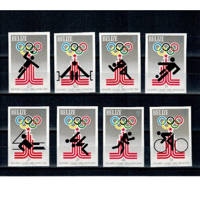 Belize 1980 - Jocurile Olimpice Moscova, sport, serie nedantelata neuzata