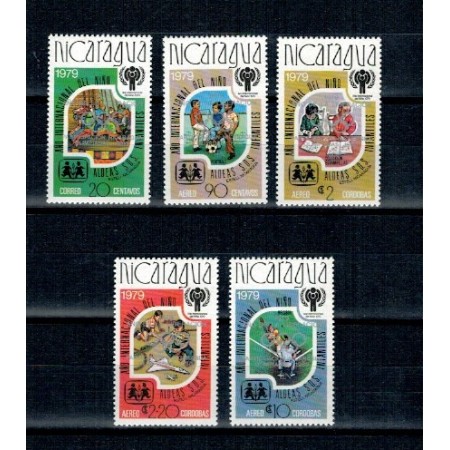 Nicaragua 1980 - Jocurile Olimpice, sport, supratipar argintiu, serie neuzata