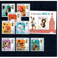 Cuba 1980 - Jocurile Olimpice, sport, serie si colita neuzata