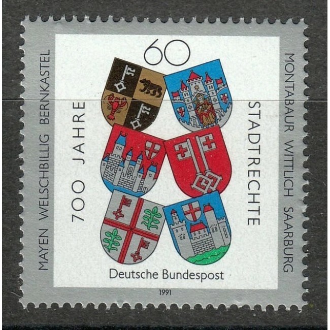 Germania 1991 - Steme de orașe, neuzat