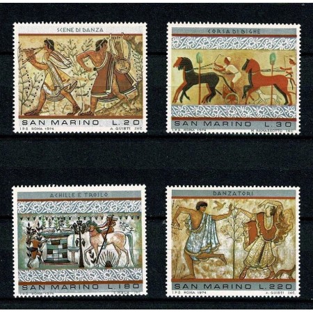 San Marino 1975 - Arta etrusca, picturi, serie neuzata