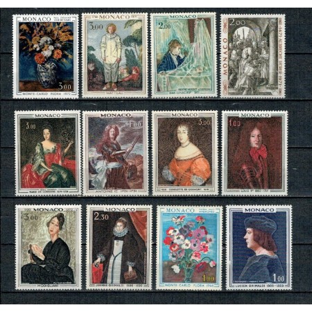 Monaco - Lot timbre neuzate, tematica pictura, arta
