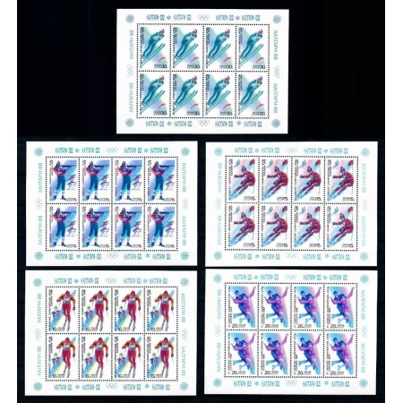 URSS 1988 - Jocurile Olimpice de iarna, sport, serie minicoli neuzate, cota foarte mare!