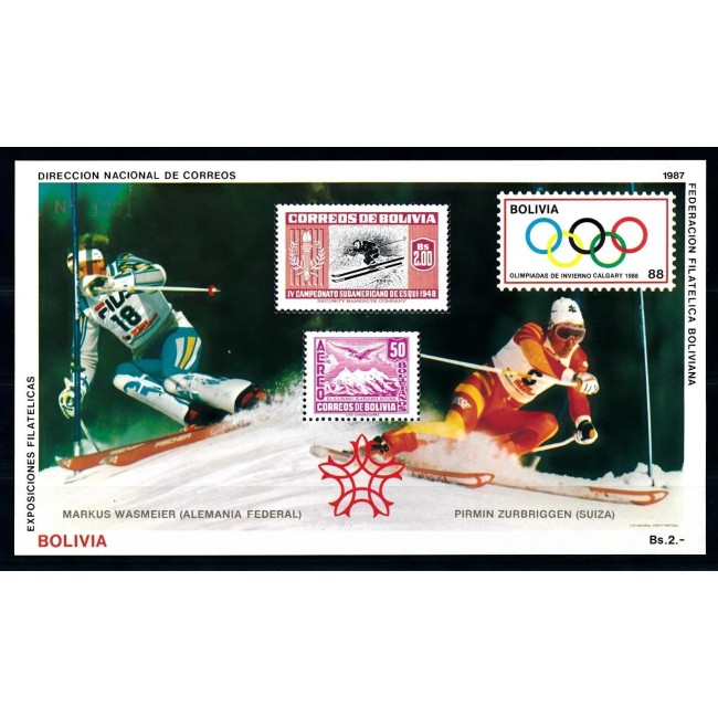 Bolivia 1987 - Jocurile Olimpice Calgary, sport, colita neuzata