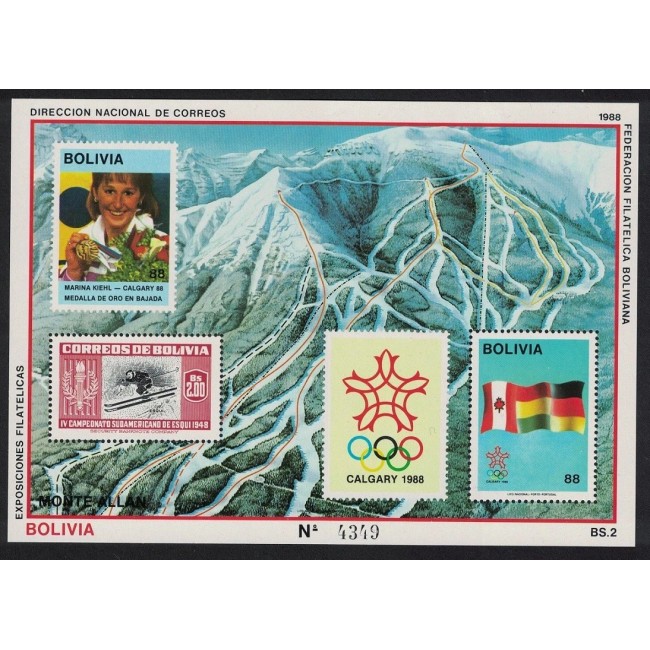 Bolivia 1988 - Jocurile Olimpice Calgary, schi, colita neuzata