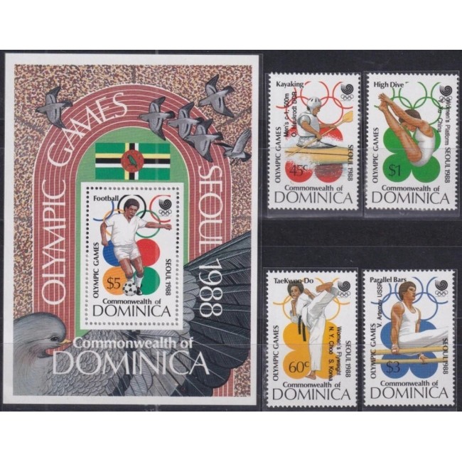 Dominica 1988 - Jocurile Olimpice, sport, serie neuzata