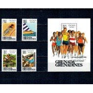 Grenada Grenadines 1988 - Jocurile Olimpice, sport, serie si colita neuzata
