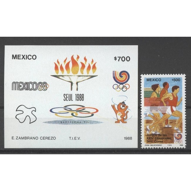 Mexic 1988 - Jocurile Olimpice, sport, serie si colita neuzata