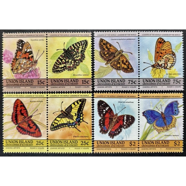 Union Island 1985 - Fluturi, serie neuzata