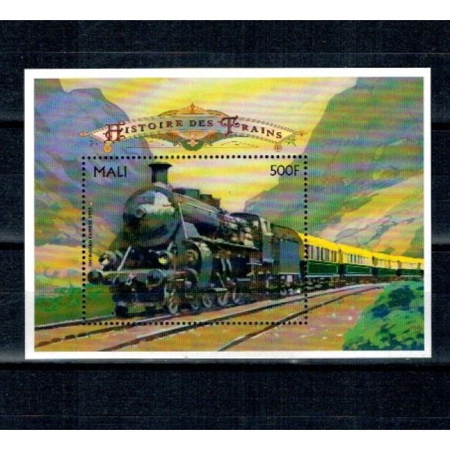 Mali 1996 - Locomotive, trenuri, colita neuzata