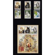 New Zealand 1999 - Anul iepurelui, animale de casa, serie si bloc neuzat