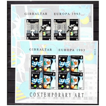 Gibraltar 1993 - Europa, CEPT, arta contemporana, serie minicoli neuzate