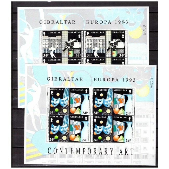 Gibraltar 1993 - Europa, CEPT, arta contemporana, serie minicoli neuzate