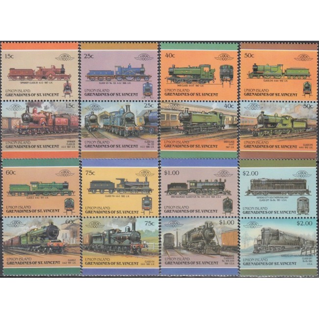 Union Island 1987 - Locomotive, trenuri, serie neuzata