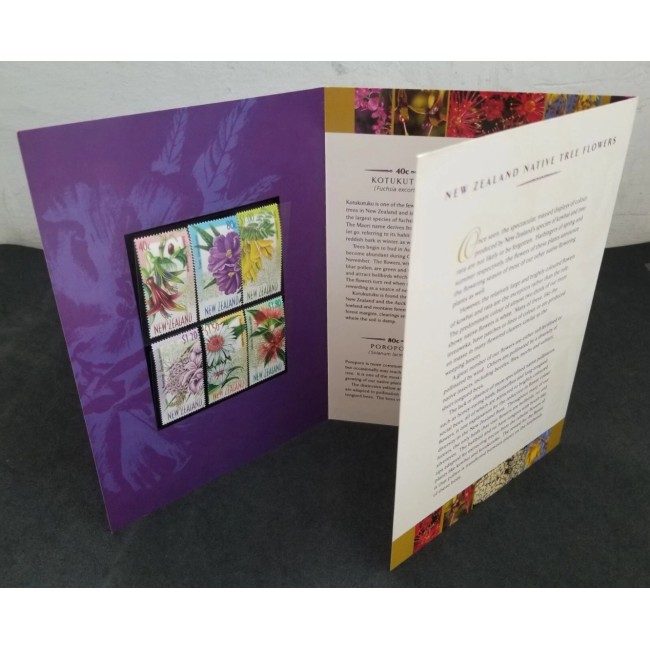New Zealand 1999 - Flori, flora locala, serie neuzata in folder