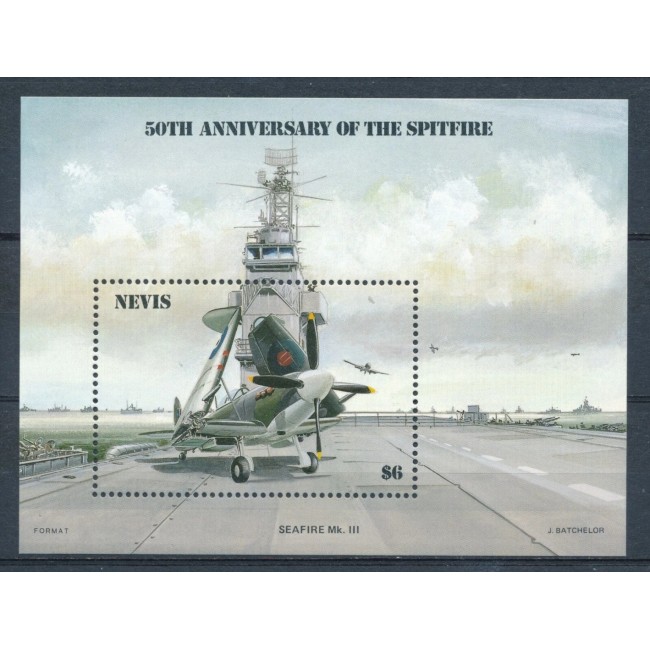 Nevis 1986 - Avioane Spitfire, aviație, colita neuzata