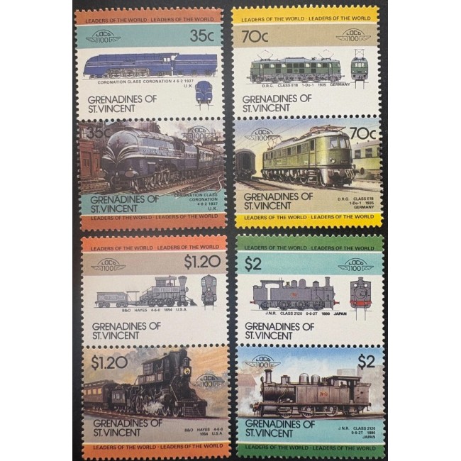 Grenadines of St. Vincent 1985 - Locomotive, serie neuzata