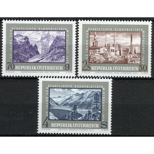 Austria 1972 - Electricitate, industria energetica, serie neuzata