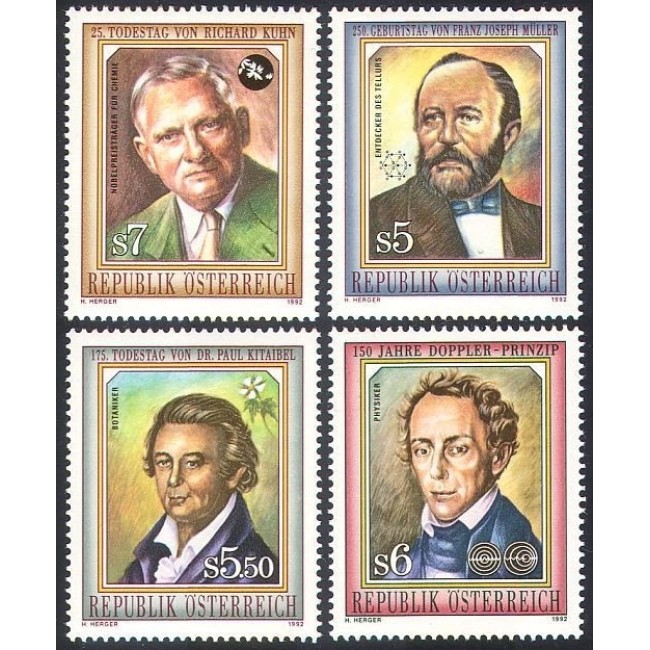 Austria 1992 - Oameni de știința, personalitati, serie neuzata