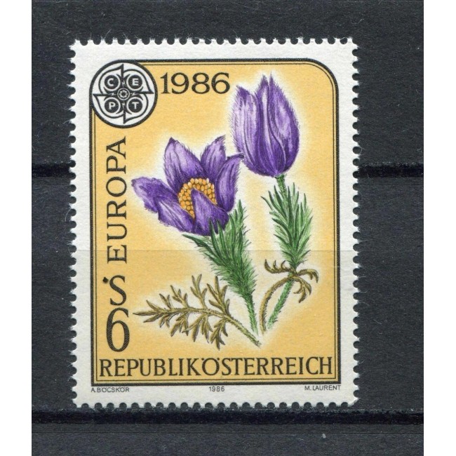 Austria 1986 - Europa, flori, CEPT, neuzat