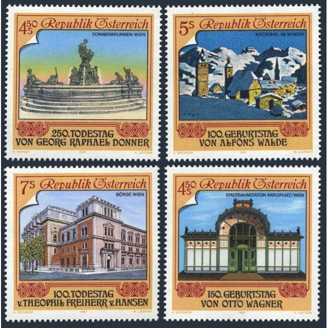 Austria 1991 - Arte vizuale, serie neuzata