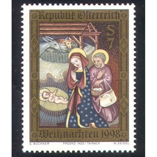 Austria 1998 - Crăciun, arta, neuzat