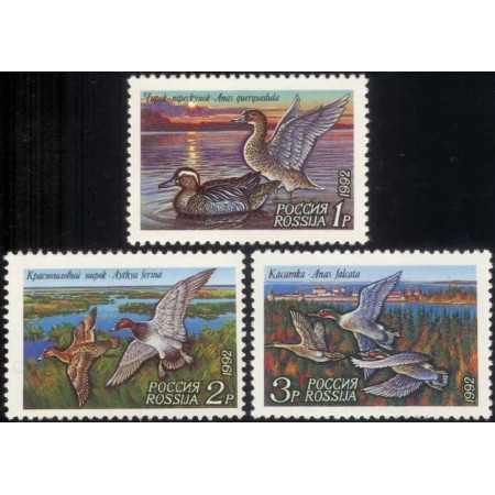 Rusia 1992 - Rate, păsări, serie neuzata