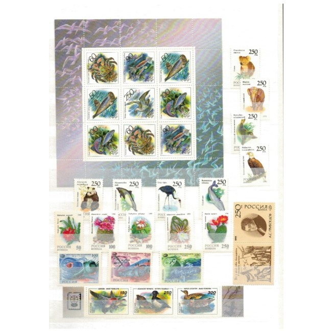Rusia - Colecție timbre neuzate in clasor, anii 1990-2000