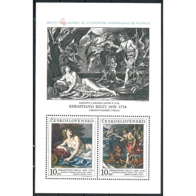 Cehoslovacia 1988 - Picturi, arta, expo Praga, bloc neuzat