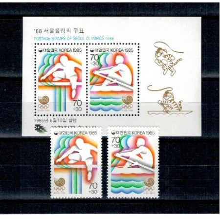 Korea Sud 1985 - Jocurile Olimpice, sport, serie si colita neuzata