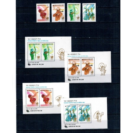 Korea Sud 1987 - Jocurile Olimpice, sport, serie si colite neuzate