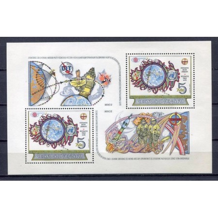 Cehoslovacia 1982 - Cosmonautica, Unispace, bloc neuzat