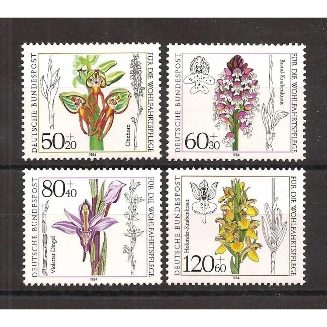 Bundes 1984 - Flori, orhidee, serie neuzata