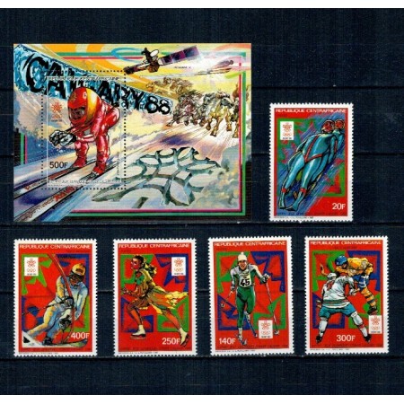 Centrafricaine Republic 1987 - Jocurile Olimpice de iarna, serie si colita neuzata