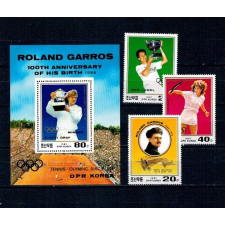 DPR Korea 1987 - Tenis, serie si colita neuzata