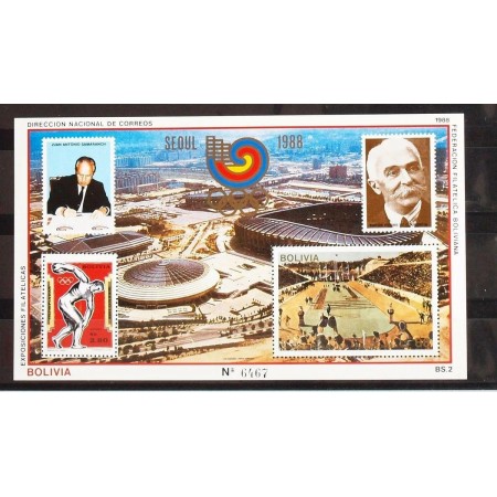 Bolivia 1988 - Jocurile Olimpice Seoul, colita neuzata