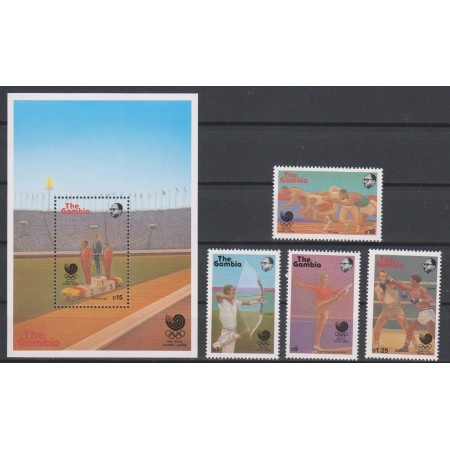 Gambia 1988 - Jocurile Olimpice, sport, serie si colita neuzata