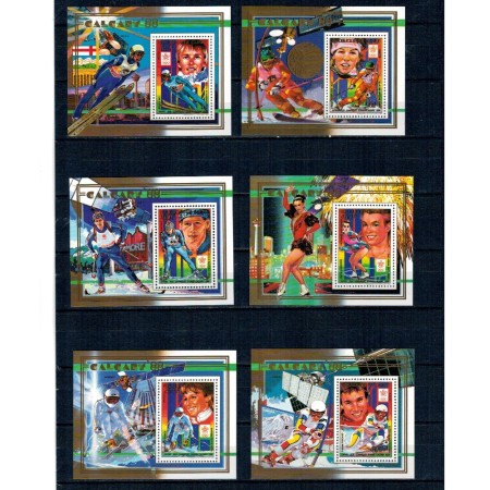 Guinea 1988 - Jocurile Olimpice de iarna, sport, serie colite neuzate