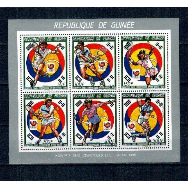 Guinea 1989 - Jocurile Olimpice, tenis, bloc neuzat