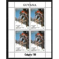 Guyana 1988 - Jocurile Olimpice Calgary, schi, bloc neuzat
