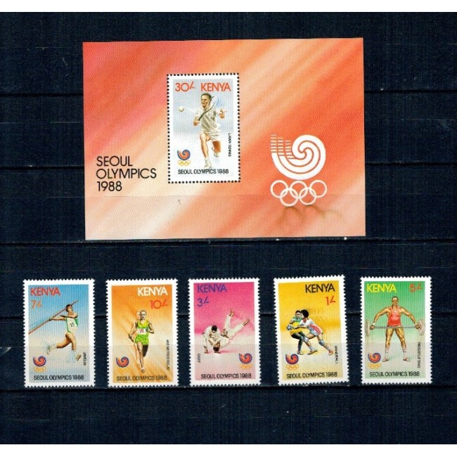 Kenya 1988 - Jocurile Olimpice, sport, serie si colita neuzata