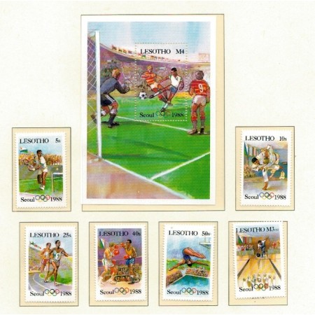 Lesotho 1987 - Jocurile Olimpice, sport, serie si colita neuzata