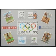 Liberia 1988 - Jocurile Olimpice Seoul, colita neuzata